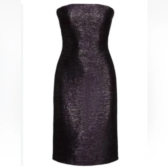 NWT $2990 Ralph Lauren Collection Mychele Metallic Strapless Cocktail Dress Sz 8 - Picture 3 of 16